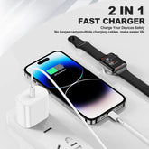 Muvit iWatch Charger Compatible For Iphone & Watch, Upgraded 2 In 1 Usb C Magnetic Charger, Magnetic Fast Charging Cable 3.3Ft For Watch Series Ultra 10/9/8/7/6/5/4/3/2/SE & Iphone 14/13/12/11